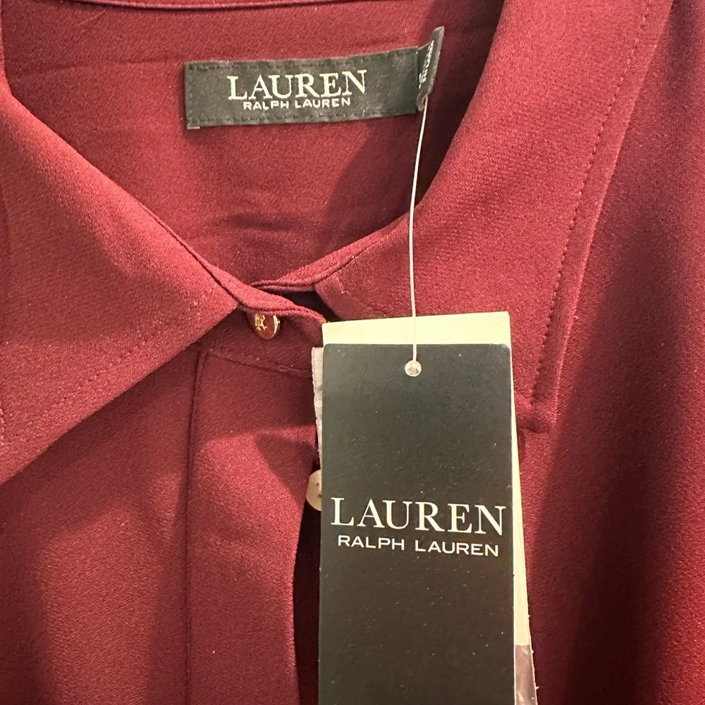 NWT Ralph Lauren shirt dress in beautiful maroon. - Picture 3 of 5